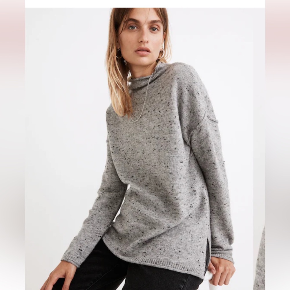 Madewell Donegal Whitworth Mockneck Grey Sweater